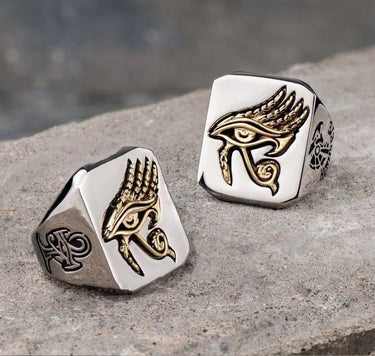 Eye of Horus Stainless Steel Signet Ring-Your Soul Place